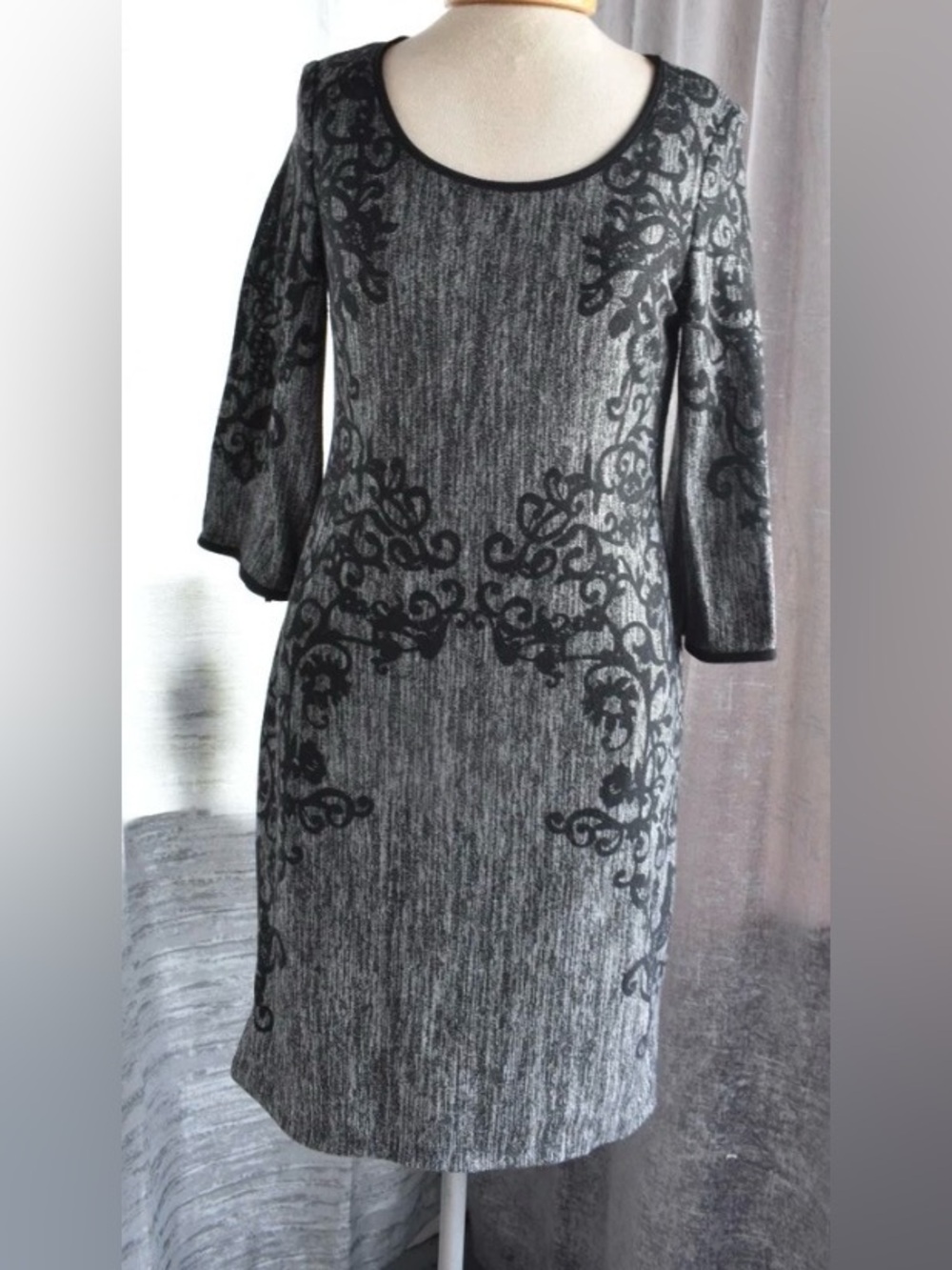 Women’s Gray Patterned Knit Dress